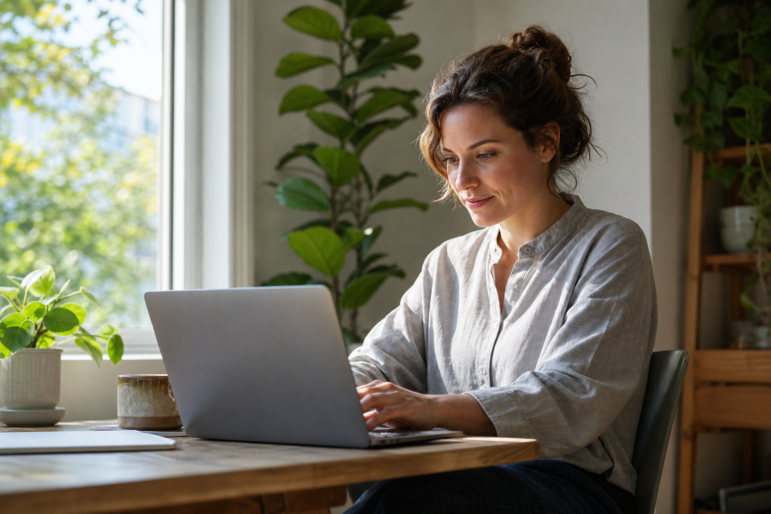 Professional working with flexible remote work